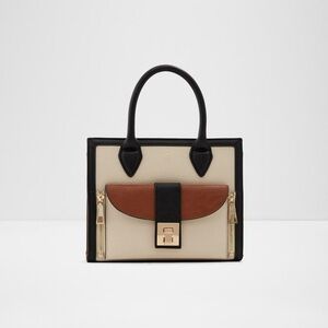 Aldo Black, Brown, and Cream Handbag with Removable Pouch